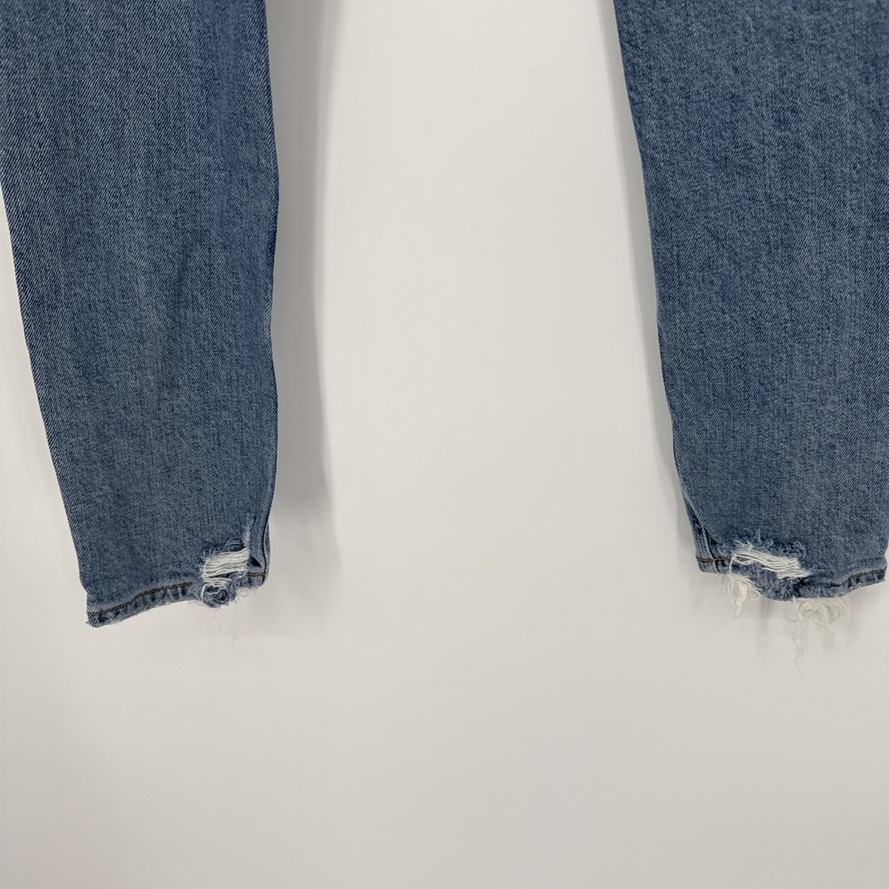 Agolde Nico High Rise Ankle Jeans Button Distressed Raw Hem Grunge Revolve Sz 24 - Picture 4 of 7